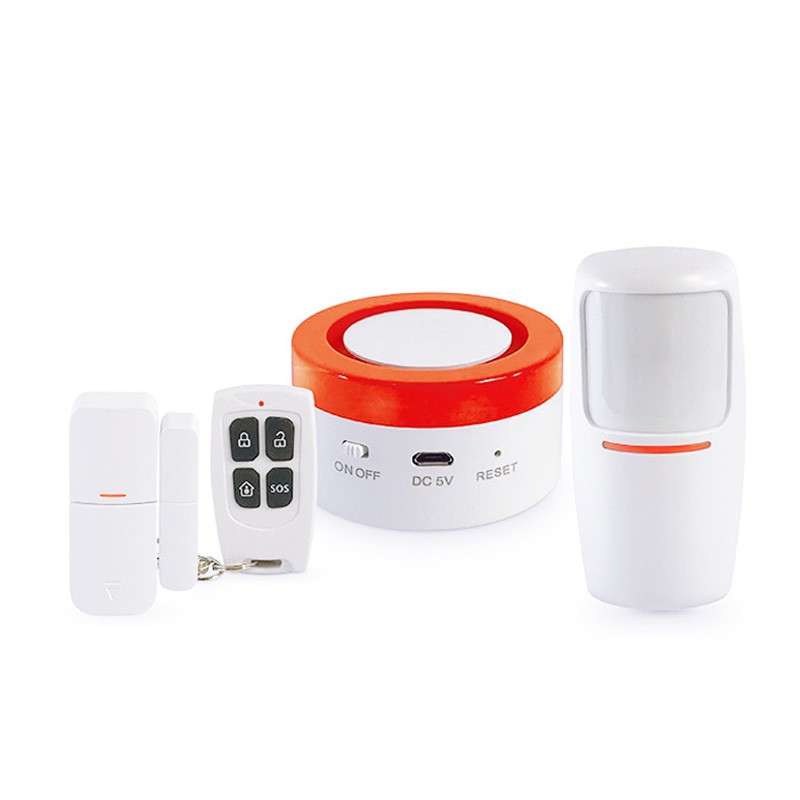 Sistema de alarma de puerta WiFi, sistema de seguridad para el hogar  inteligente inalámbrico, con alerta de aplicación de teléfono, kit de 8  piezas (sirena de alarma, sensor de ventana de puerta