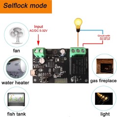 Tuya Smart WiFi Relay Module 1 Canal compatible con Alexa y Google