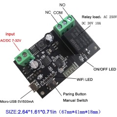 Tuya Smart WiFi Relay Module 1 Canal compatible con Alexa y Google