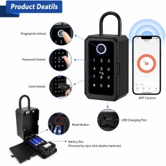 Key Box Smart Tuya Bluetooth con Huella y Desbloqueo Remoto