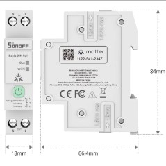 Sonoff BASIC-1GSP module intelligent DIN 32A pour tableau électrique, dimensions