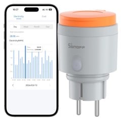 SONOFF S61s 16A slim stopcontact voor buiten, bediening via wifi met energiemonitor