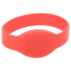 Pulsera RFID 125 kHz roja, lavable y reutilizable para identificación de usuarios