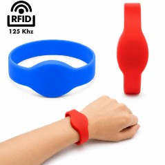 RFID-Armband 125 kHz aus Silikon für Zugangskontrolle, rot und blau