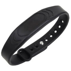 Pulsera Mifare IC ajustable negra para hoteles, gimnasios, piscinas y spa