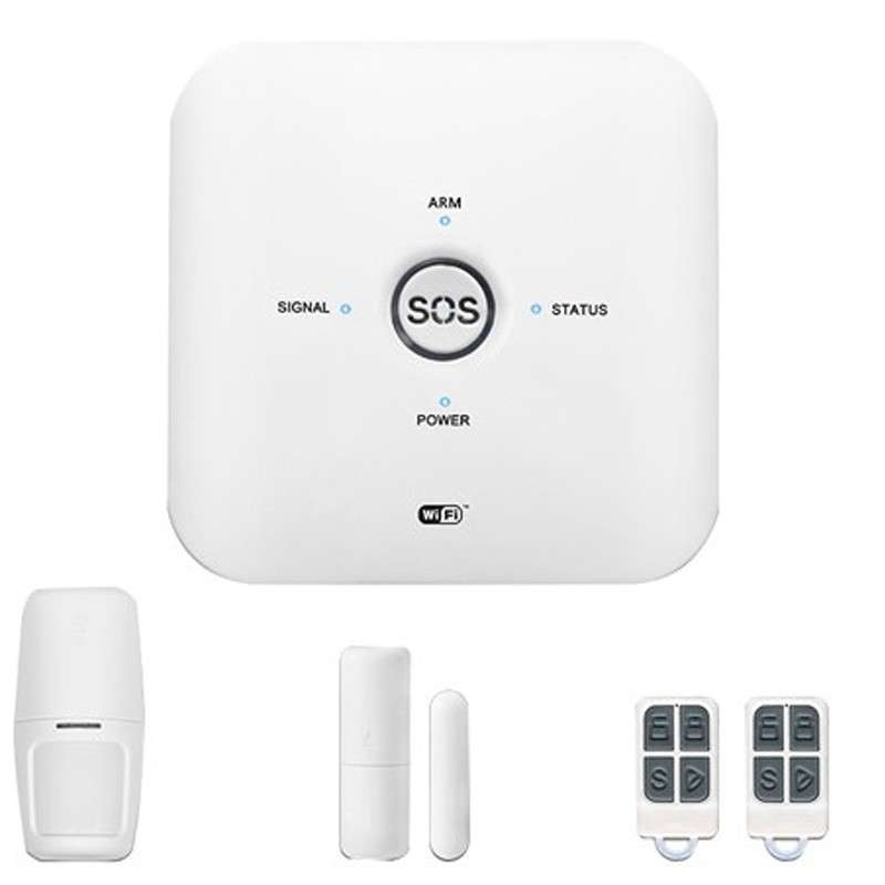  Sistema inalámbrico de alarma de seguridad Tuya WiFi GSM GRPS  en tiempo real para oficina en casa, control de aplicación, compatible con   Alexa y Google Home, soporte de acceso RFID