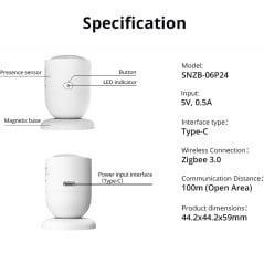 Sonoff SNZB-06P24 Sensore Presenza Zigbee 24GHz Luce