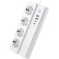 Tuya Smart WiFi 10A stekkerdoos met 4 Schuko-stopcontacten, 2 USB-poorten en 2 Type-C-poorten