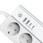 Regleta inteligente WiFi Tuya de 10 A con 4 enchufes Schuko, 2 puertos USB y 2 puertos Tipo-C.