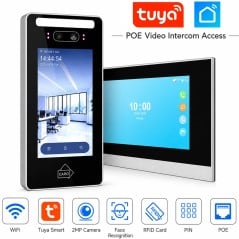 Videoportero IP Tuya Smart WiFi PoE con monitor, reconocimiento facial y RFID