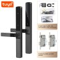 Cerradura inteligente Tuya con Wi-Fi biométrica de doble apertura, compatible con huella dactilar, RFID y PIN.