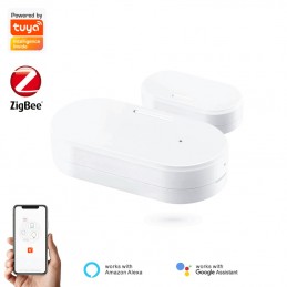 Sensor de puerta de ventana Tuya ZigBee Mini inteligente compatible con Alexa Google