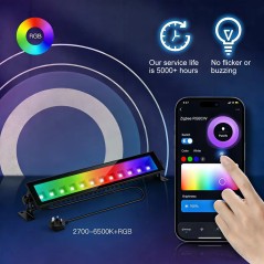 Tuya RGB+CCT Smart Zigbee IP65 LED-lichtbalk voor buiten, zwart