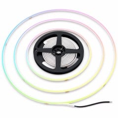 Tira LED COB RGB Side View 24V con luz continua multicolor