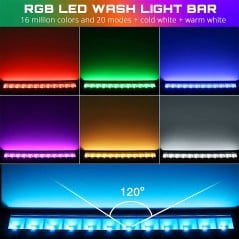 RGB+CCT LED Wall Washer Bar Bluetooth IP66 45-148W Fi Light