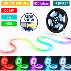 Striscia LED COB RGB Side View con Emissione Laterale 24V 5 Metri
