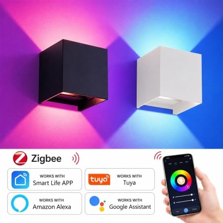 Tuya Slimme LED Wandlamp Zigbee RGB+CCT 9W Binnen Buiten