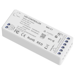 Controlador LED Smart Matter over Thread 12-48V con NFC para tiras DIM, CCT y RGBCW