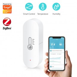 Aubess Tuya Zigbee / wifi Capteur de température et d'humidité Thermomètre  connecté à domicile Compatible avec Smart Life Alexa Google Assistant