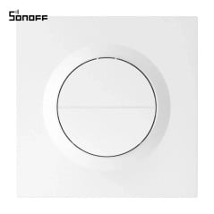 SONOFF E2GS Fusion Series white two-button wall plate, front view