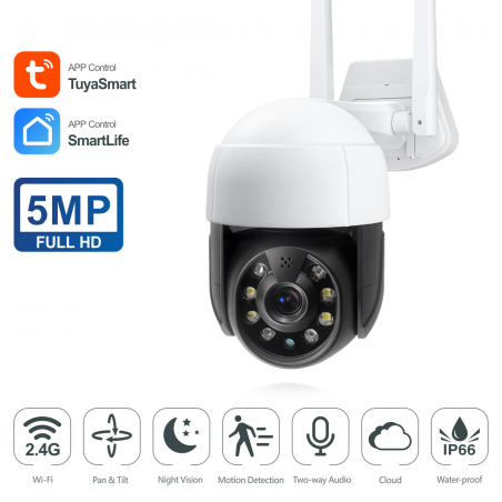 Mini caméra WiFi étanche Tuya 5.0MP