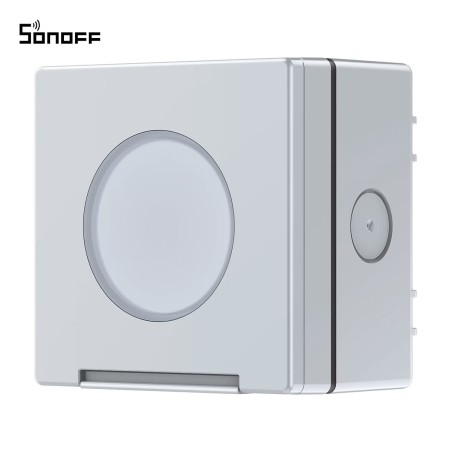 SONOFF EWPB, scatola impermeabile grigia con finestra traslucida, vista frontale