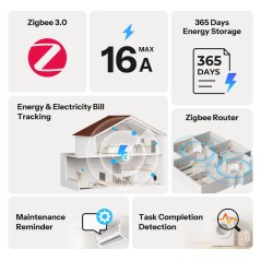 Características del MINI-ZB1GP: Zigbee 3.0, 16 A, 365 días de historial