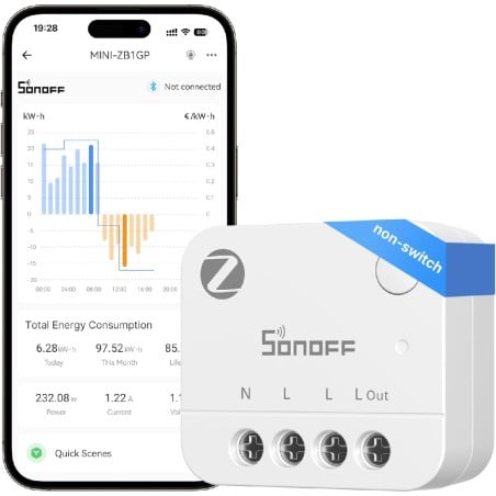 Sonoff MINI-ZB1GP Mini PM Smart Zigbee 16A inbouw-energiemeter