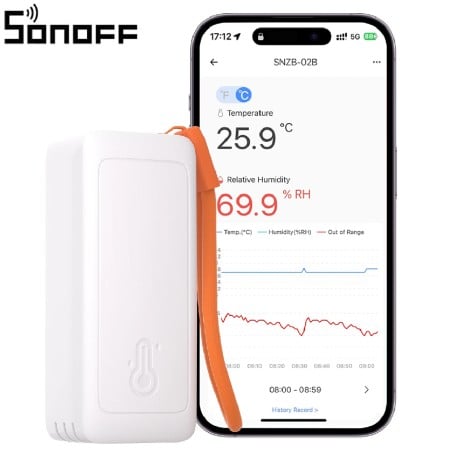 Sonoff AirGuard TH Lite SNZB-02B slimme Zigbee-temperatuur- en vochtigheidssensor