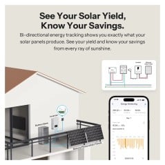 Bidirektionale Messung des MINI-ZB1GSP: von den Solarpaneelen erzeugte Energie und ins Netz eingespeiste Menge
