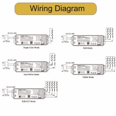 Wiring diagrams of the ML5 controller in the five output modes