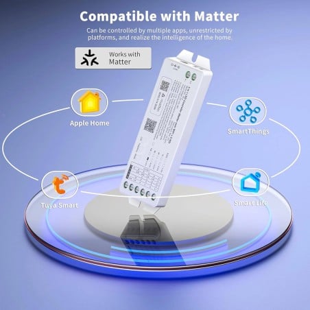 Tuya Smart LED Controller 5 in 1 Matter WiFi and RF 2.4GHz DC12-48V 15A