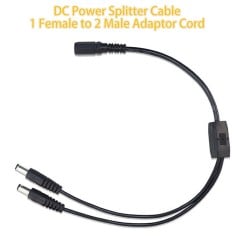 Câble répartiteur d'alimentation CC 12 V en Y, connecteurs femelle et mâle 5,5 x 2,1 mm