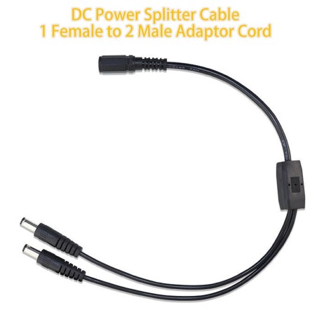 Câble répartiteur d'alimentation CC 12 V en Y, connecteurs femelle et mâle 5,5 x 2,1 mm