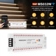 LED-Treppensteuerung Tuya MS032W: Helligkeit, App, Farbeffekte, Sprachbefehle und Sensoren