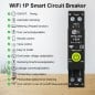 Tuya Interruttore Automatico WiFi 1-63A Guida DIN con Misura Consumi Bidirezionale e Dispersione