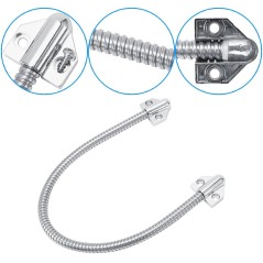 Dettagli del passacavo per porte: testa in lega di zinco, tubo inox a spirale e fori di fissaggio