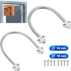 Passacavo flessibile in acciaio inox per porte nelle versioni da 10 e 14 mm, con viti di fissaggio