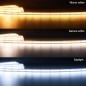 Bande LED COB de 5 mètres, 608 LED par mètre, 24 V CC, température de couleur 2700-6500 K.
