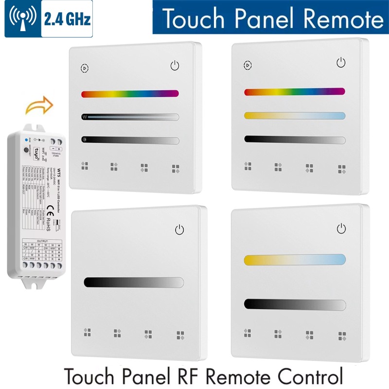 Mando a distancia táctil RF de 2,4 GHz con 4 escenas o 4 zonas para controlador LED.