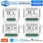 Tuya 1, 2, 3 and 4-channel WiFi switch modules, no neutral required, with screw terminals and two-way control