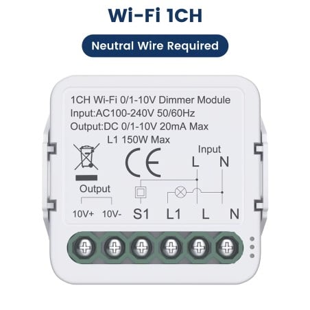 Tuya Dimmermodul für 0/1-10V Smart WiFi oder Zigbee LED-Treiber für Unterputzmontage