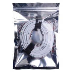 Matassa del cavo piatto RGBW chiusa con fascetta a strappo dentro una busta richiudibile