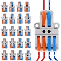 Quick Lever Cable Connector with 2 Inputs and Multiple Outputs