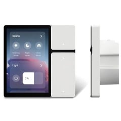 Captura de pantalla del panel con las escenas Morning, Night y Home y el control de una luz