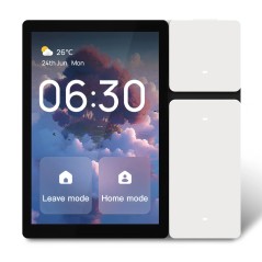 3,5-Zoll-Touchpanel von Tuya mit Uhrzeit, Wetter und Szenen für den Abwesenheits- und Zuhause-Modus