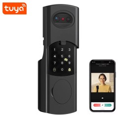 Tuya-wifislot met gesloten afdekking en videogesprek op de telefoon via de Tuya-app