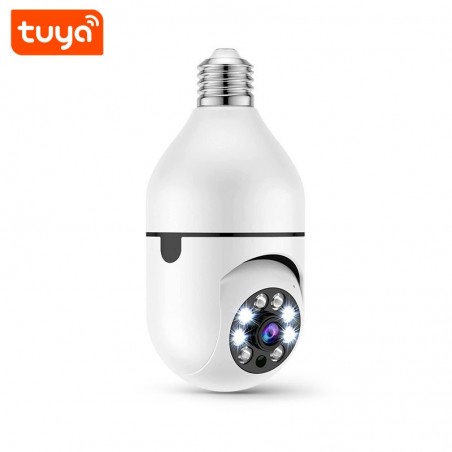 Caméra d'ampoule panoramique Wi-Fi Tuya 2.0MP