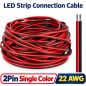 2-pins 22 AWG 0,34 mm² kabel voor LED-strips in één kleur