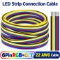 Câble pour bande LED RGB+CCT 6 broches 22 AWG 0,34 mm²